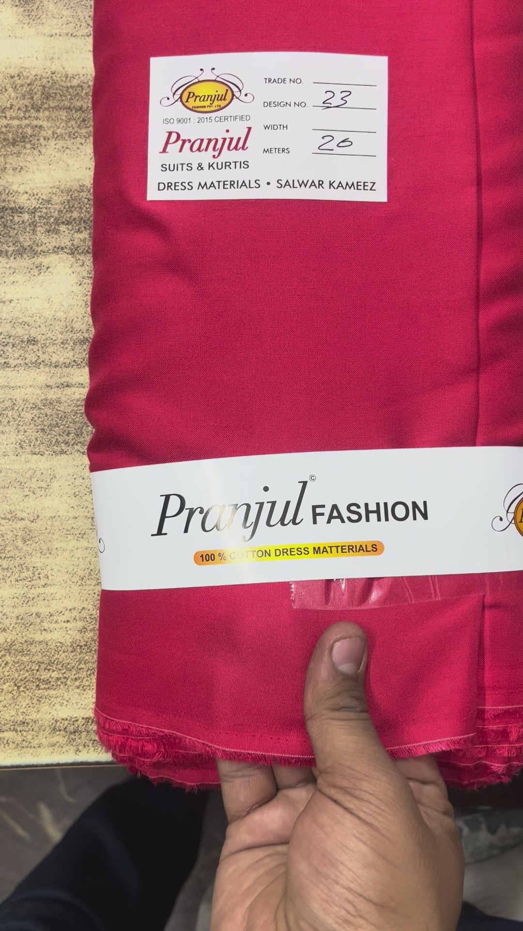 Gajri Pranjul Rayon Cotton Fabric