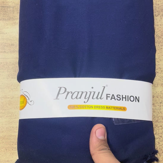 Navy Blue Pranjul Rayon Cotton Fabric