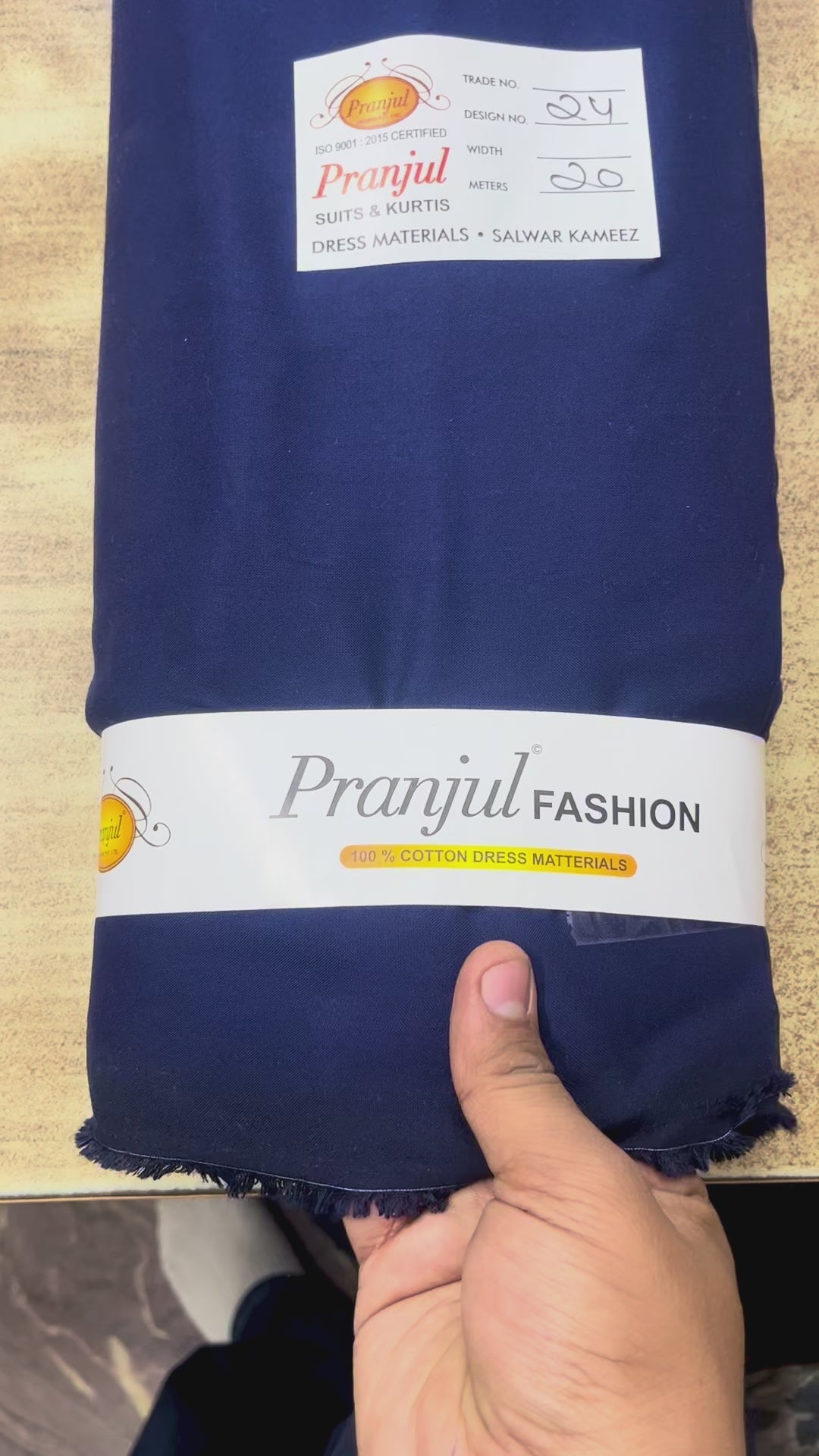 Navy Blue Pranjul Rayon Cotton Fabric