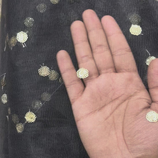 Black Butti Net Fabric