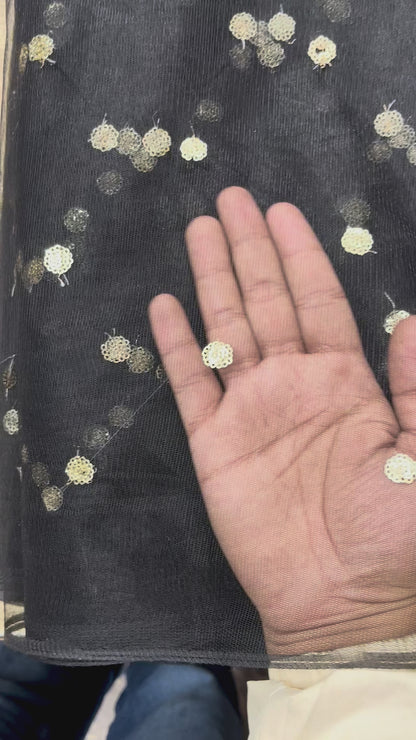 Black Butti Net Fabric