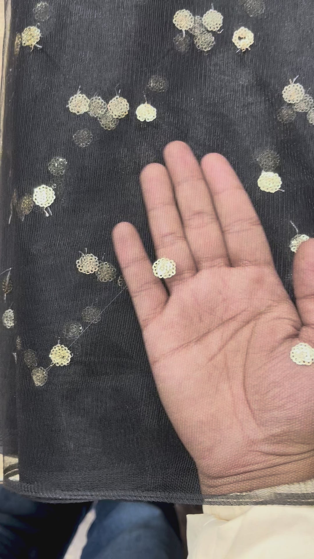 Black Butti Net Fabric