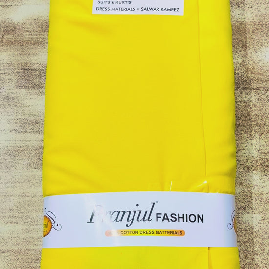 Lemon Yellow Pranjul Rayon Cotton Fabric