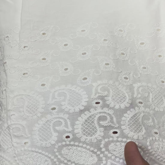  Pure Cotton Plazo Border Chikankari Fabric