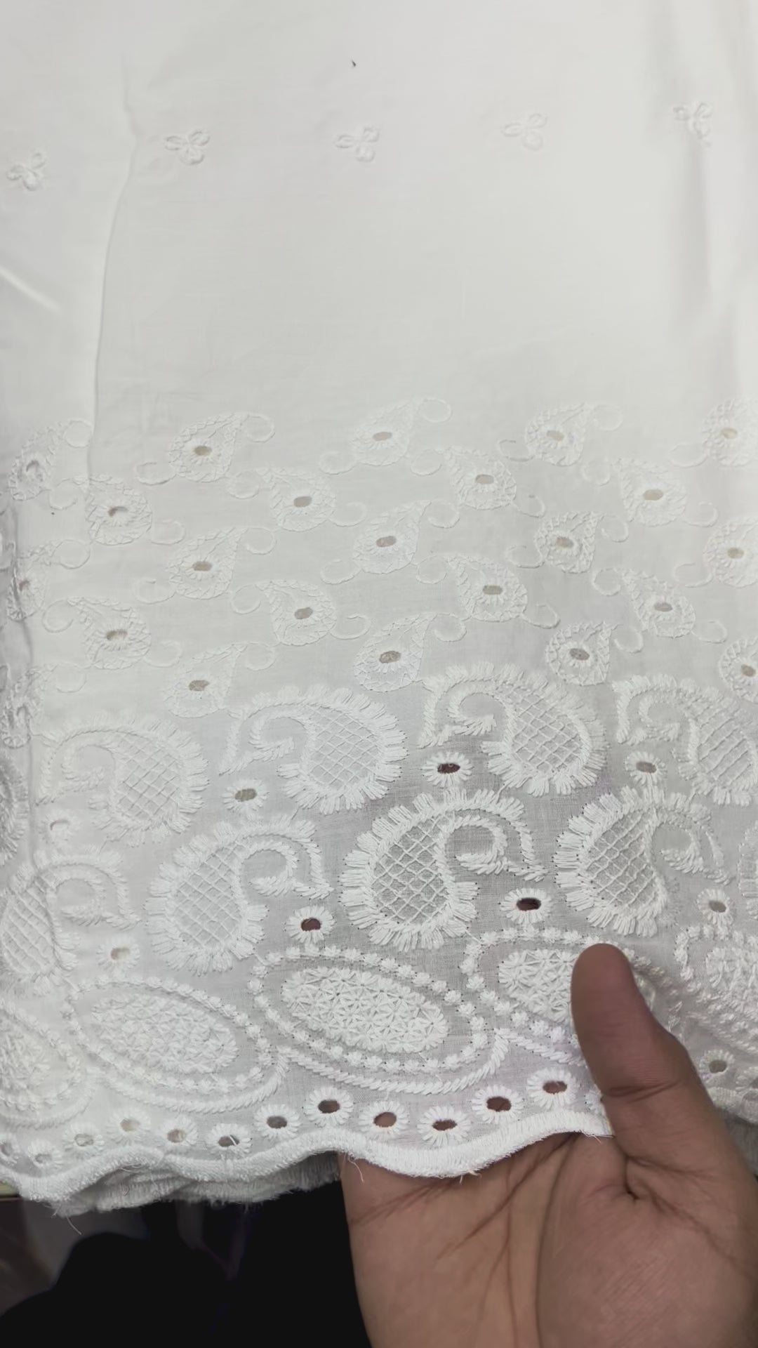  Pure Cotton Plazo Border Chikankari Fabric