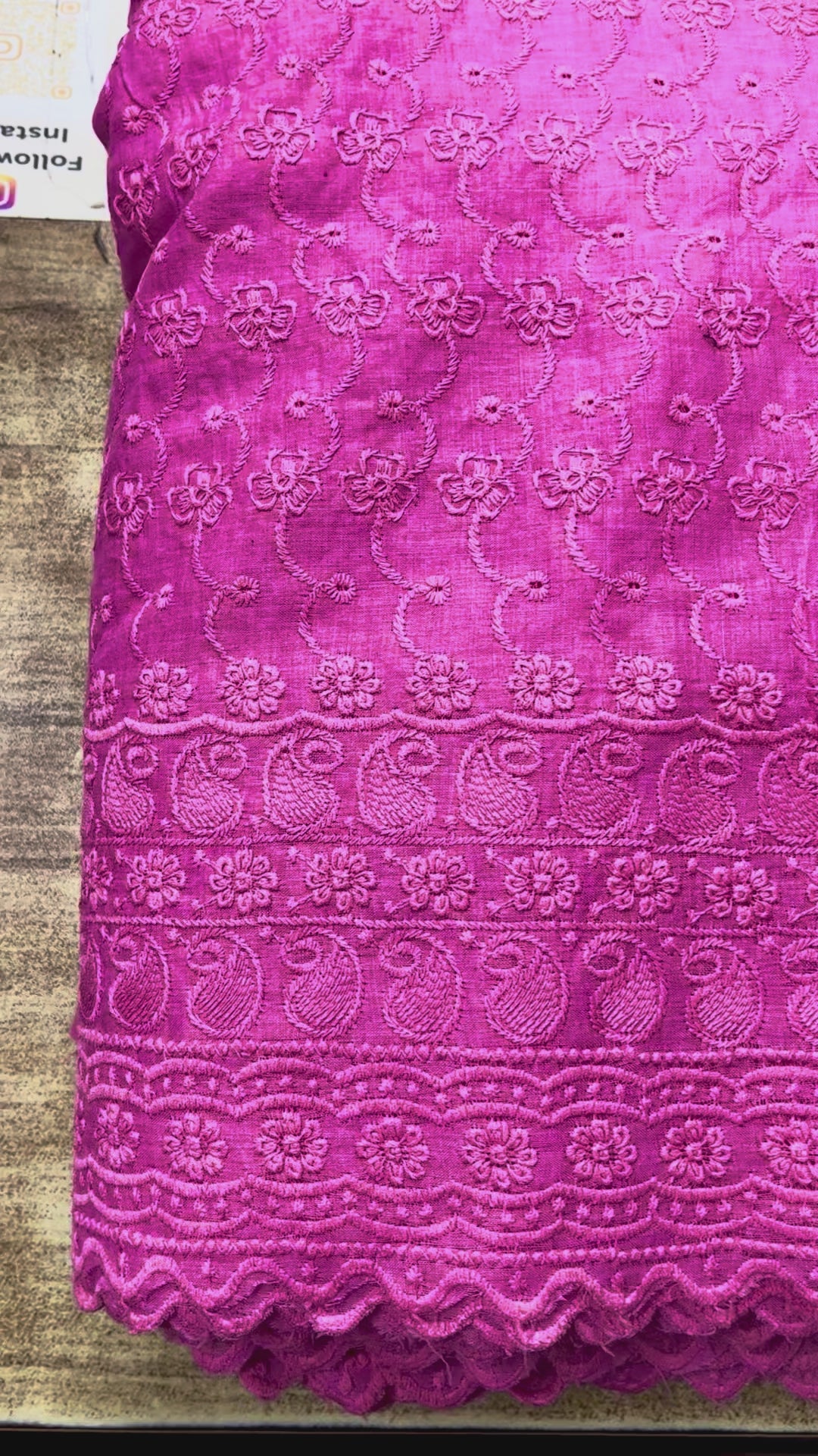 Poly Cotton Chikankari Fabric