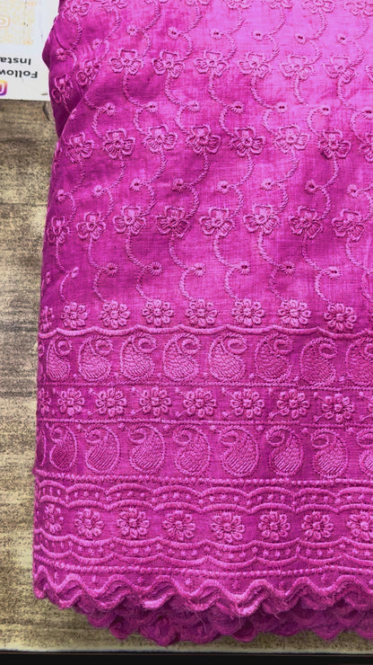 Poly Cotton Chikankari Fabric