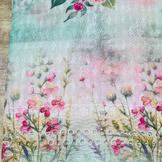 Cotton Digital Chikankari Fabric