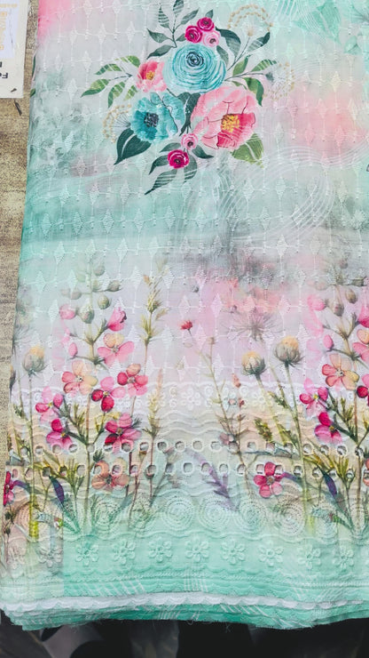 Cotton Digital Chikankari Fabric