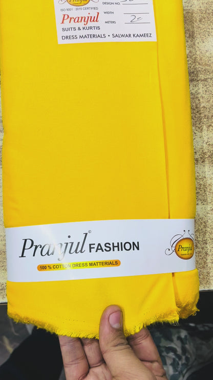 Yellow Pranjul Rayon Cotton Fabric