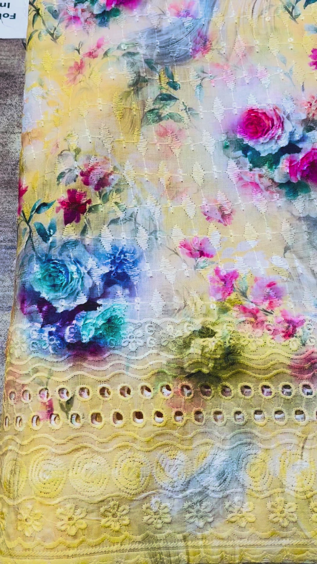 Cotton Digital Chikankari Fabric