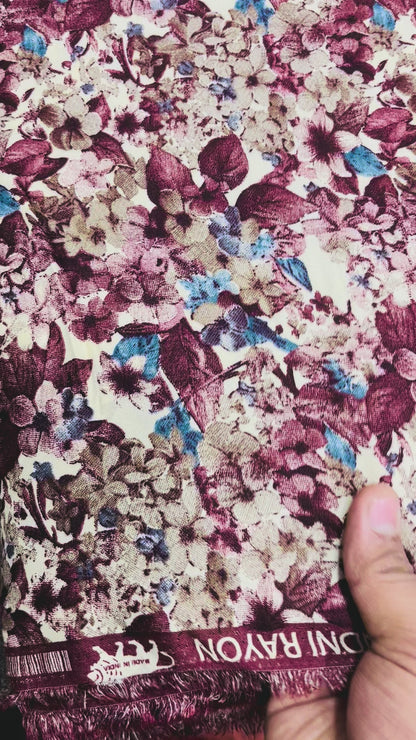 Buy Coffee Rayon Printed Cotton Fabric D.NO. 204