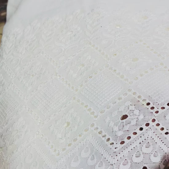 Cotton Chikankari Plazo Fabric
