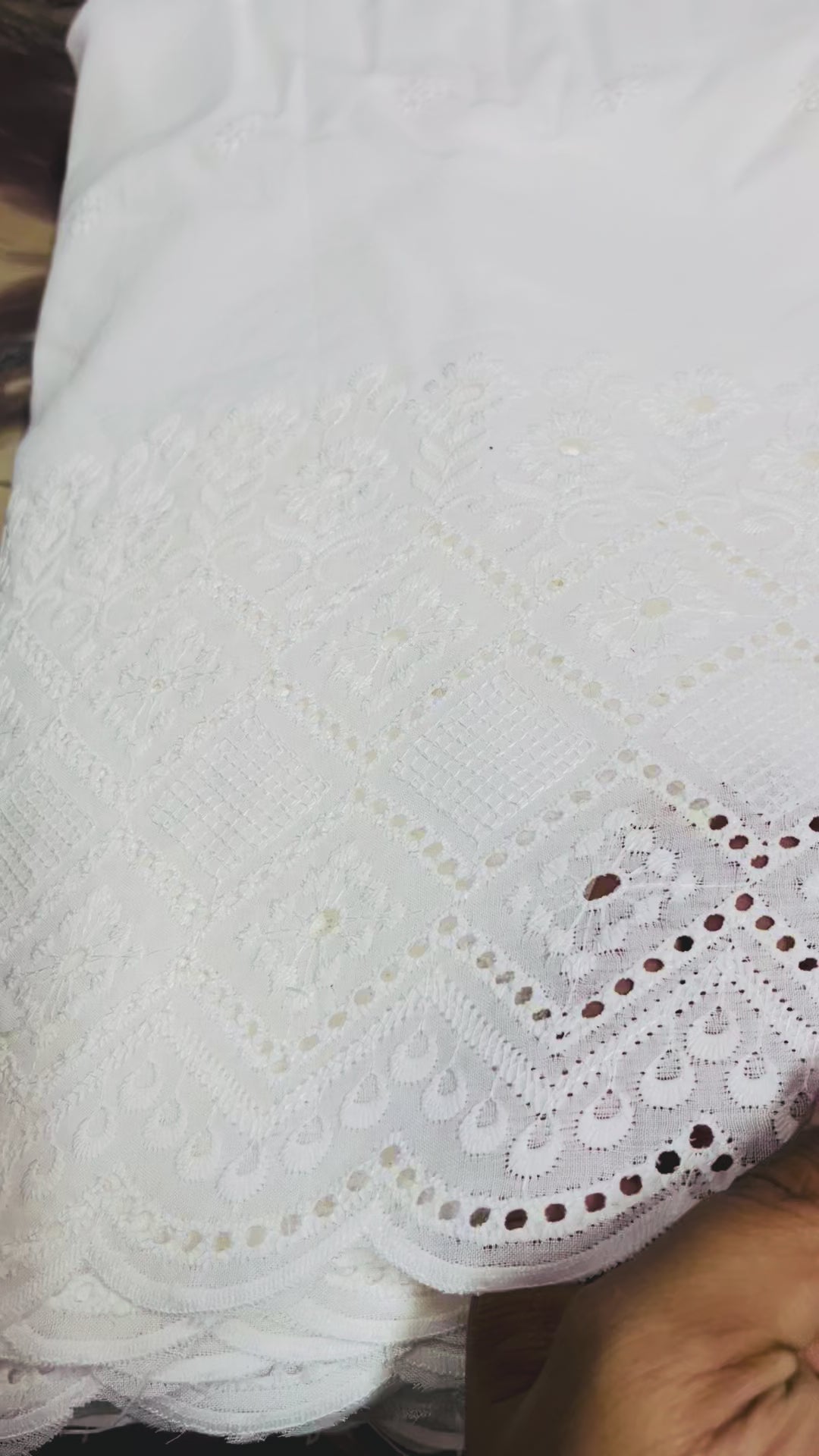 Cotton Chikankari Plazo Fabric