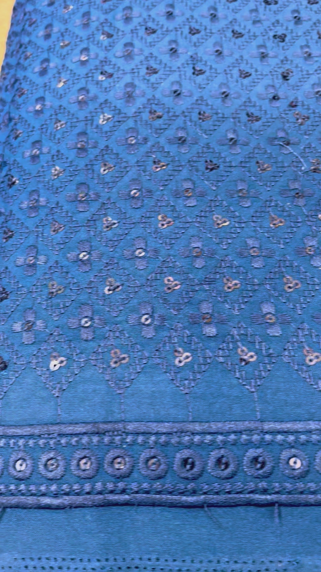 Rayon Big Width Sequence Chikankari Fabric