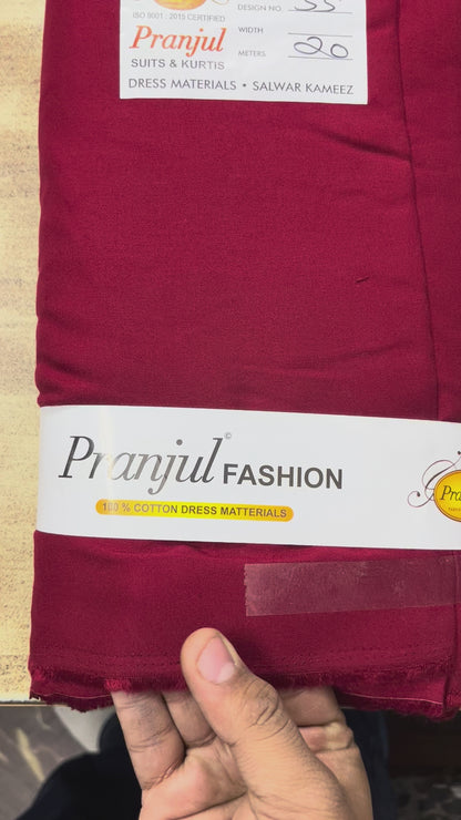 Mehroon Light Pranjul Rayon Cotton Fabric