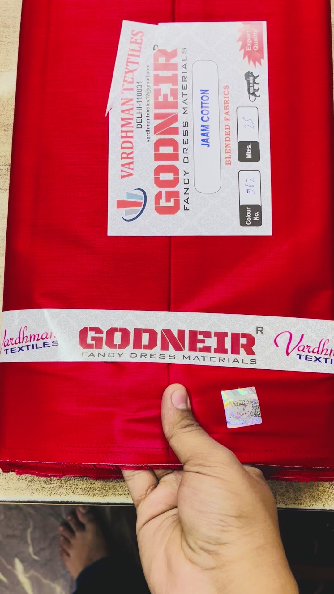 Red Jaam Cotton Fabric