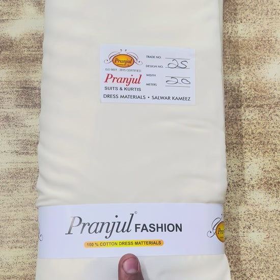 Off White Pranjul Rayon Cotton Fabric