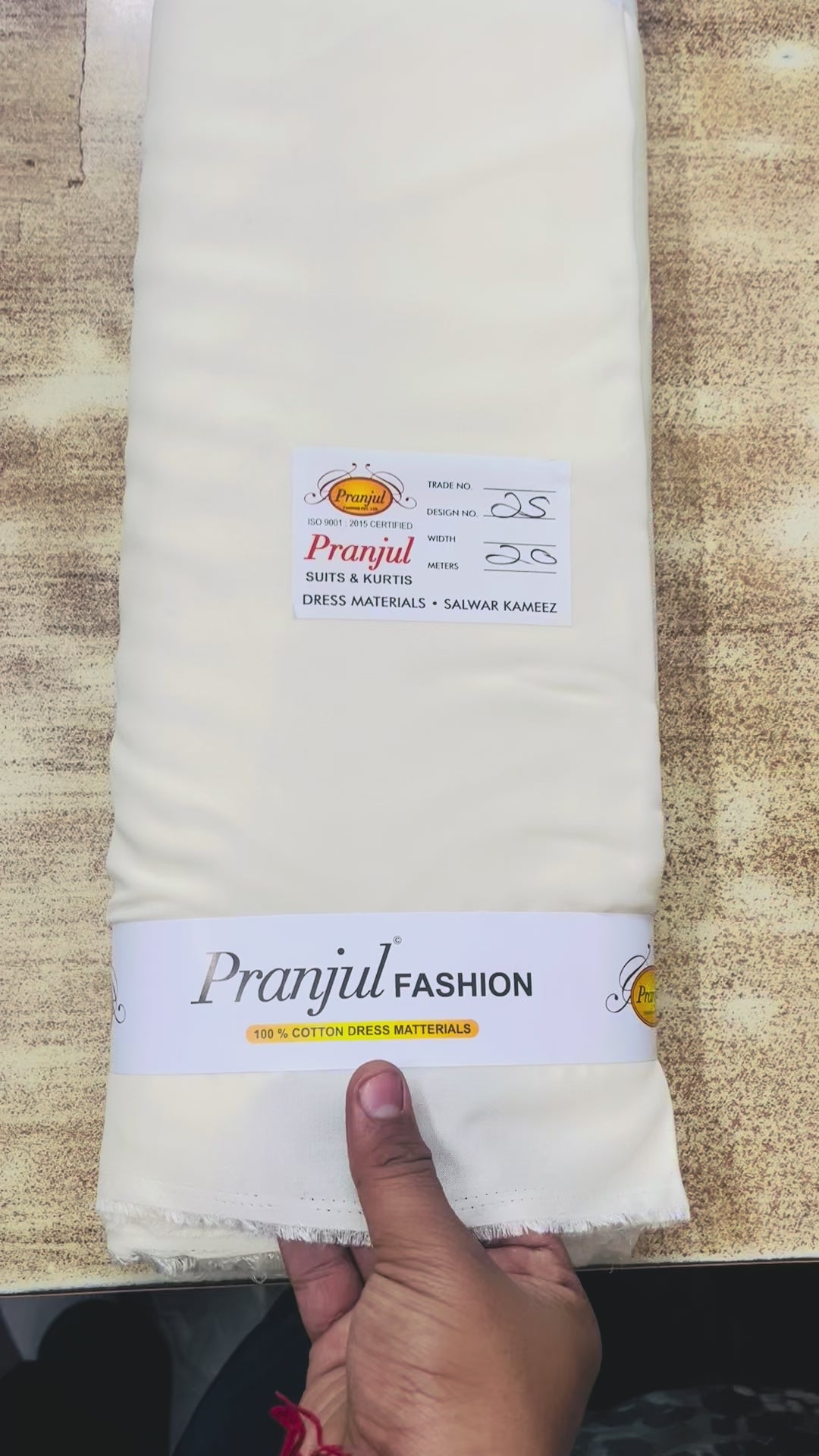 Off White Pranjul Rayon Cotton Fabric